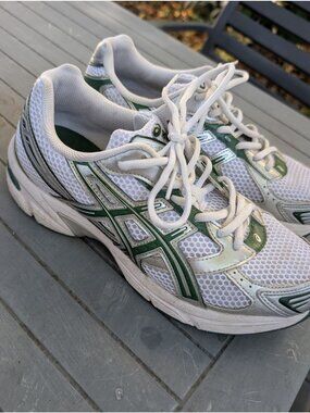 Men's ASICS GEL-1130 Green White Sneakers Size 9 Running Shoes Fitness
